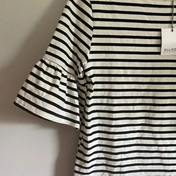 NWT Ellison striped bell sleeve top - Picture 6 of 9